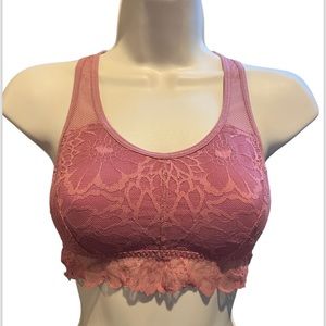 Pink Victoria Secret’s‎ Berry Pink Lace Racerback Bralette Women’s Size XS